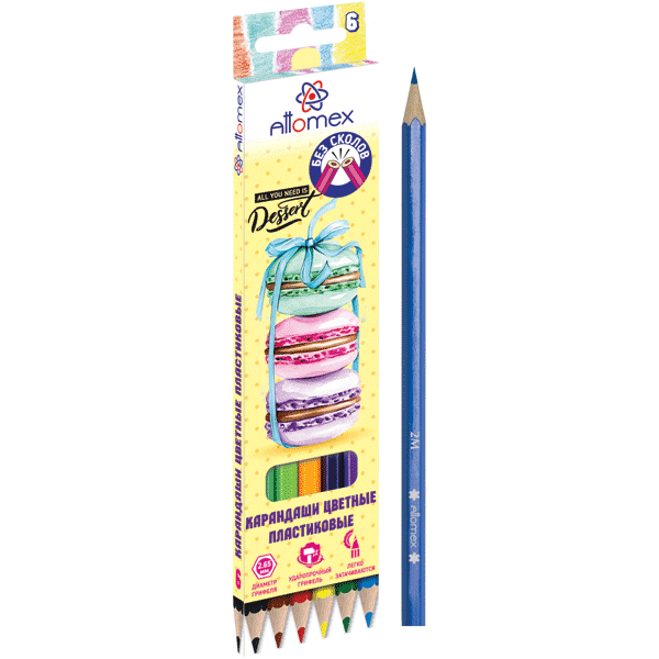 Карандаши цветные 'Attomex.Dolce Vita', 06 цветов , 2.65 мм диаметр грифеля, 5021611