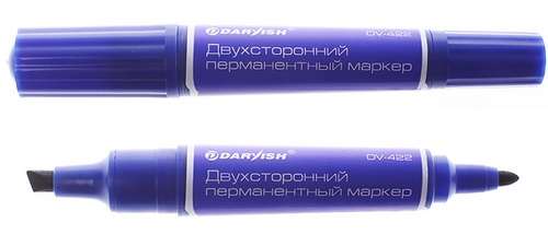 Маркер перманентный Darvish зеленый, синий, двухсторонний 1-5 мм, DV-422