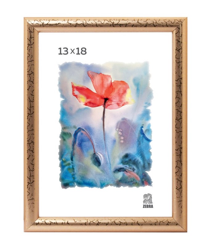 Фоторамка пластиковая 13х18 , золотой цвет, (509)