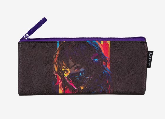 Пенал 'deVENTE. Future Girl' 21,5x9x1 см, плоский для 35 предметов, на молнии, 7024522