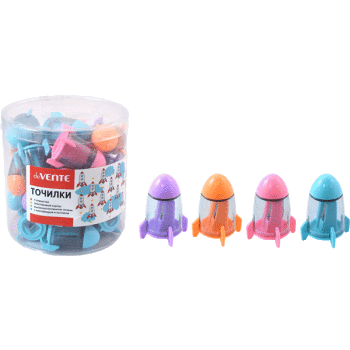 Точилка deVENTE 'Rocket' 1 отверст., контейнер, ассорти, 8031008