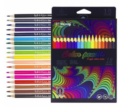 Карандаши 18 цв Yalong 'Сияние' трехгран, заточ, грифель 3.0 мм, YL231053-18