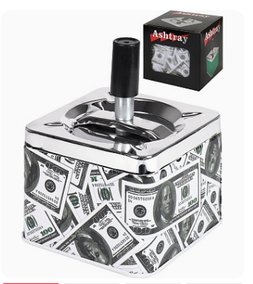 Пепельница бездымная квадратная Валюта, ПЛ-1078