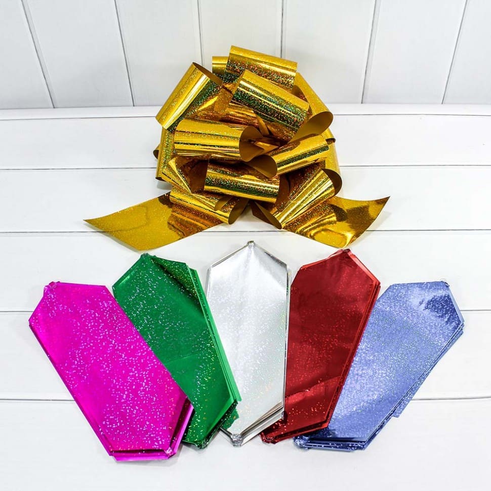 Бант-шар OMG 10 см., голография (микс), ОМ000538-100