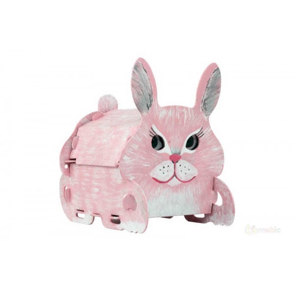 3D Конструктор  домик-шкатулка 'Зайчик', плотный картон, 30-606-0