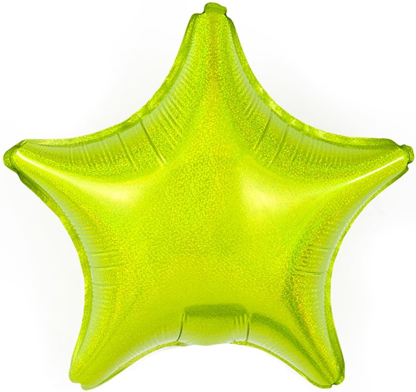 Шар фольга Falali  (18'';46 см) Звезда, Лайм, Голография, 1 шт. 123069