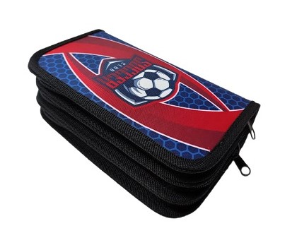 Пенал трехсекционный большой печать на ткани 190;105 (15) (SOCCER 2023), ПО-411