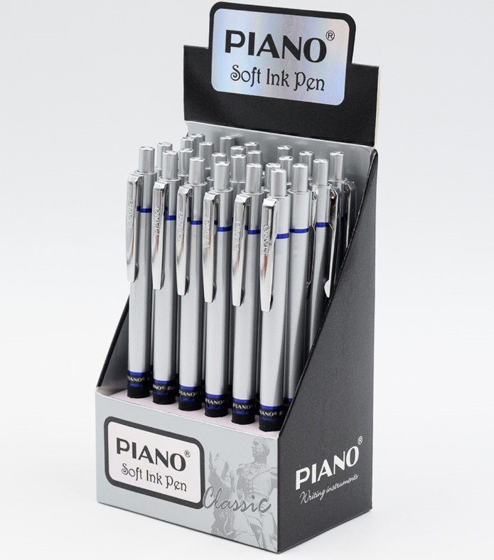 Ручка шариковая авт. PIANO, синяя, 0,7 мм, PT-186