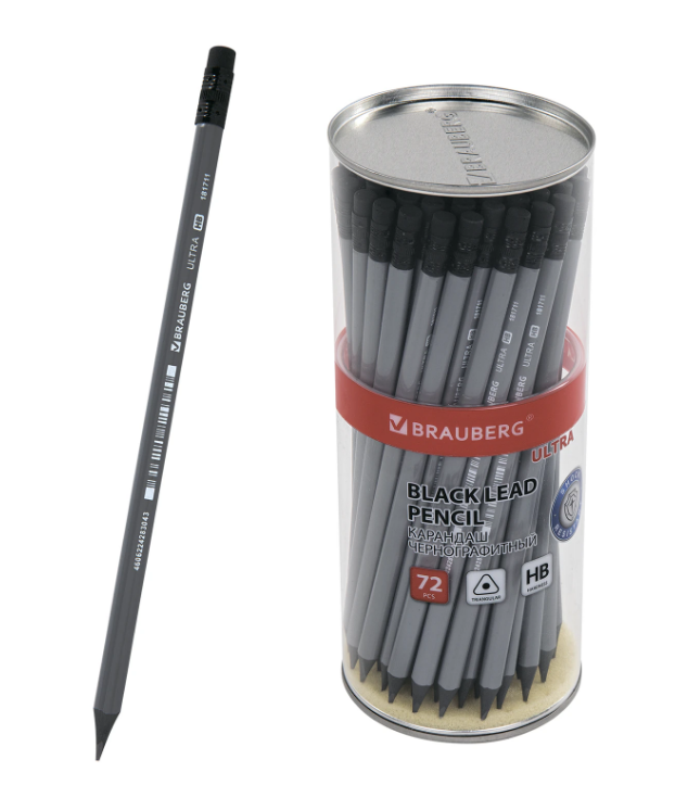 Карандаш чернографитный, 'Brauberg' ultra, ассорти цвета, 181711