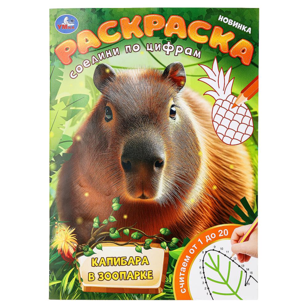 Раскраска соедини по цифрам, А4, Капибара в зоопарке, 978-5-506-09930-7