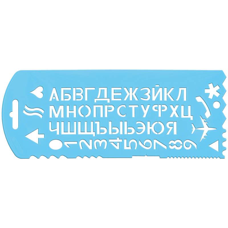 Трафарет букв и цифр СТАММ , пластиковый , зелёный, ТТ31