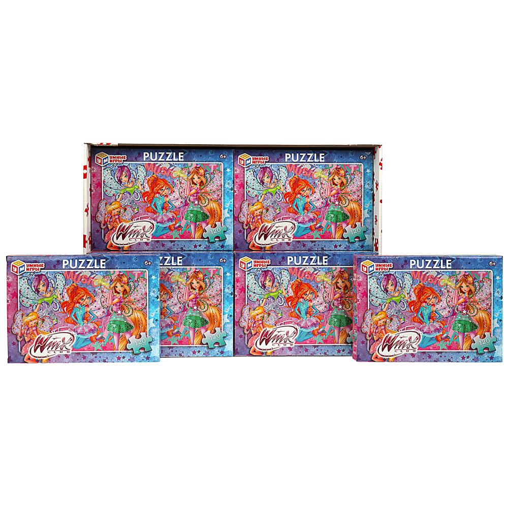 Винкс. Пазлы классические в коробке. Пазл 120 деталей. 180х130х25 мм. Умные игры, 363169