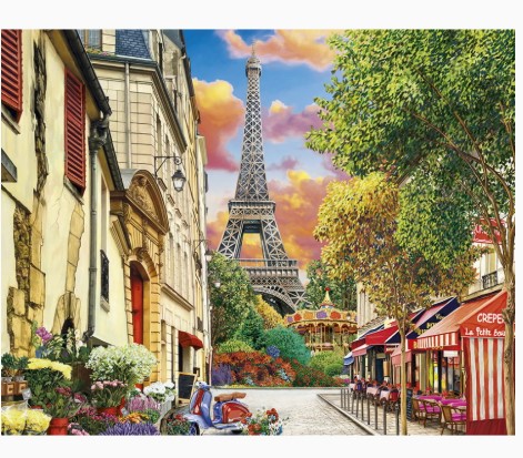 Алмазная мозайка 'Улица Парижа' (класс.) 22х32 см, с подрамником 30 цвета, НД-8523