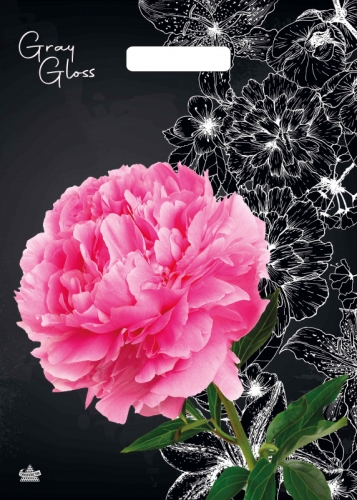 Пакет ПЭ с вырубной ручкой 31.5х43см (50) (Грэй Глосс Пион) ламинированный, ВУР55259