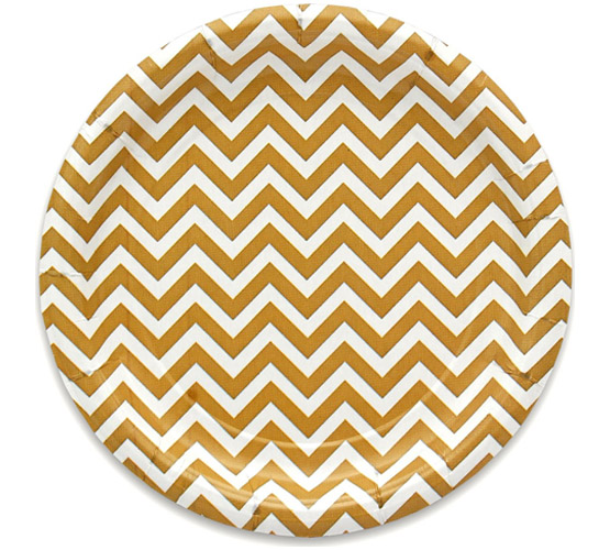 Набор тарелок бумажных ,'Золотой зигзаг', 17 см , (6 шт;уп), ФП-4414