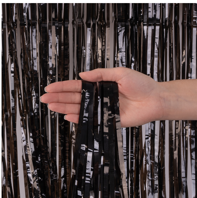 Занавес Дождик Черный, Матовый, 100х200 см, 1 шт., 6014376