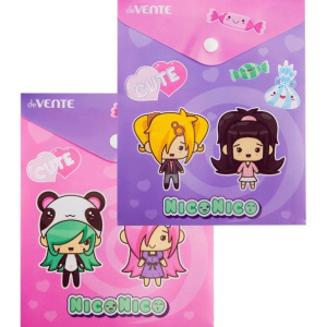 Папка-конверт на кнопке , "deVENTE.Nico-Nico", А6 , (140х170 мм), 180 мкм, с рисунком, 3071230