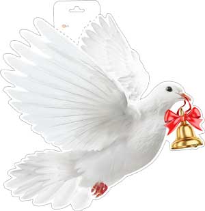 Плакат, 'Голубь с колокольчиком', P34-428