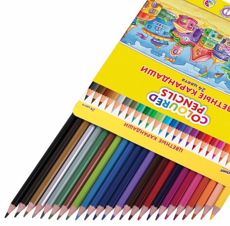 Карандаши цветные, 24 цвета, Юнландия, 3 мм, 181838