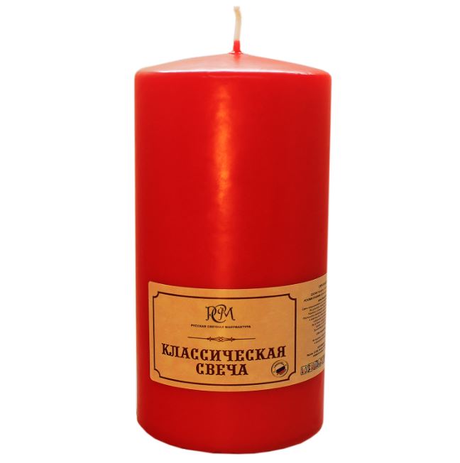 Свеча классическая РСМ ,100х50 мм , красная, 6110502