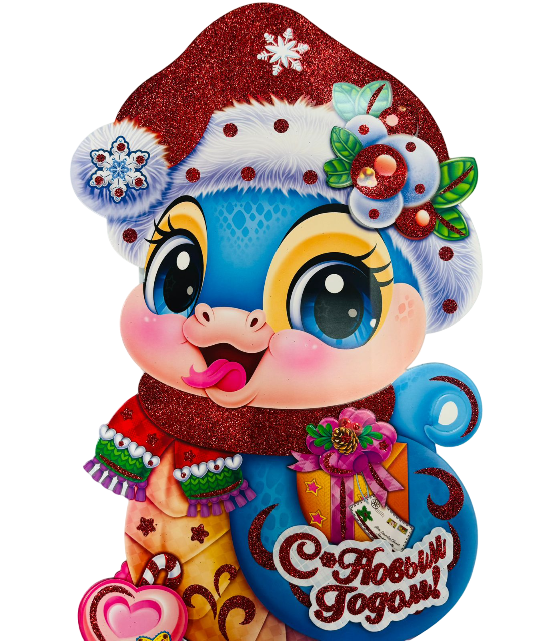 Наклейка новогодняя 3D ''Змея', SMR-1