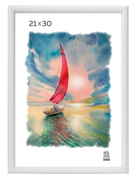 Фоторамка пластиковая 21х30, белый цвет, (500)