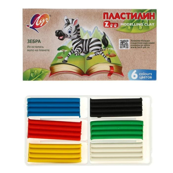 Пластилин 6 цв. Луч 'ZOO' 90 гр, 30C 1810-08