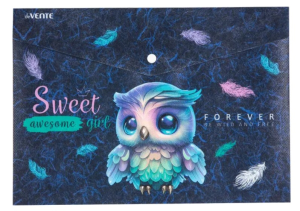 Папка-конверт на кнопке 'deVENTE. Happy Owl' A4 (330x235 мм) 180 мкм, 3079417